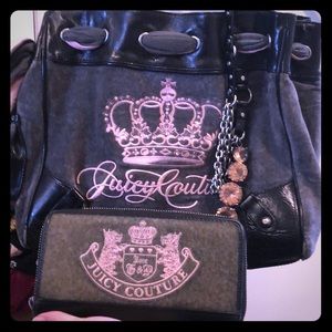 Authentic Juicy Couture gray/pink handbag only